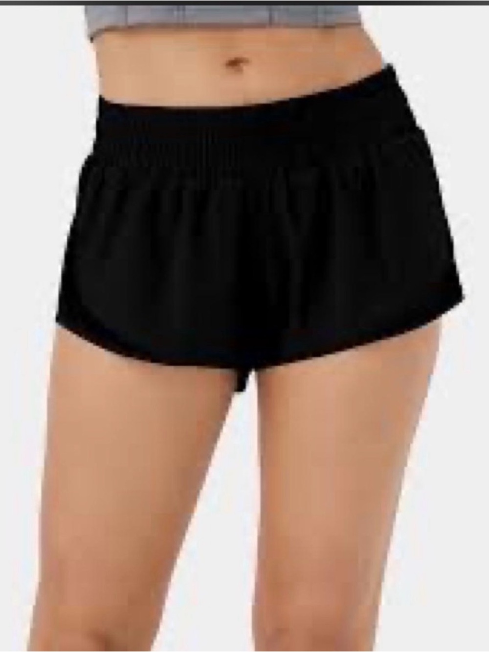 HALARA Black Women's Athletic Shorts with Smocked Waist